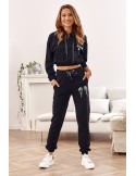 Women\'s tracksuit set with wings black FI624 - Online store - Boutique